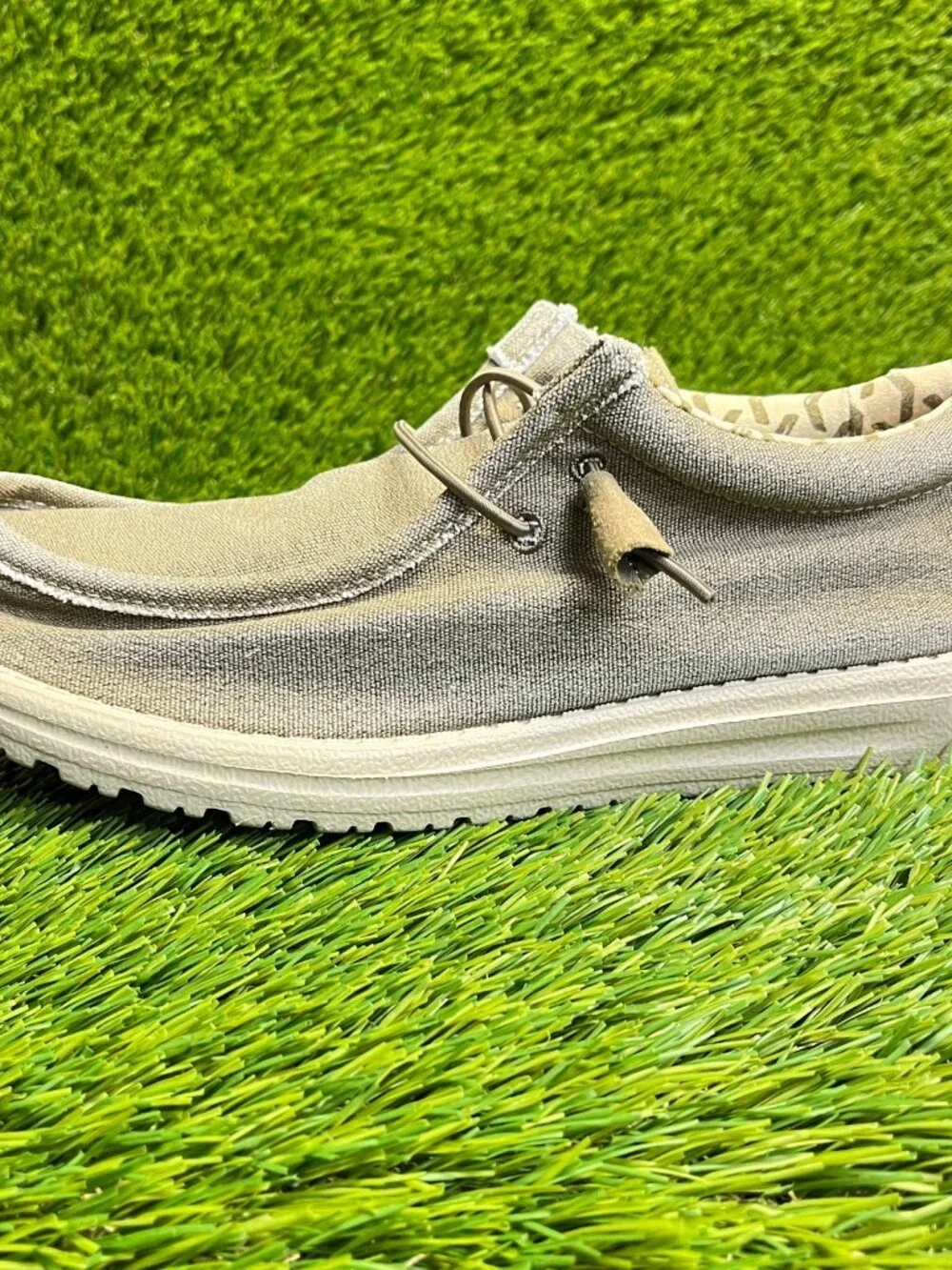 Hey Dude Wally Stretch Mens Size 10 Tobacco Beige Casual Walking Slip On Shoes_3